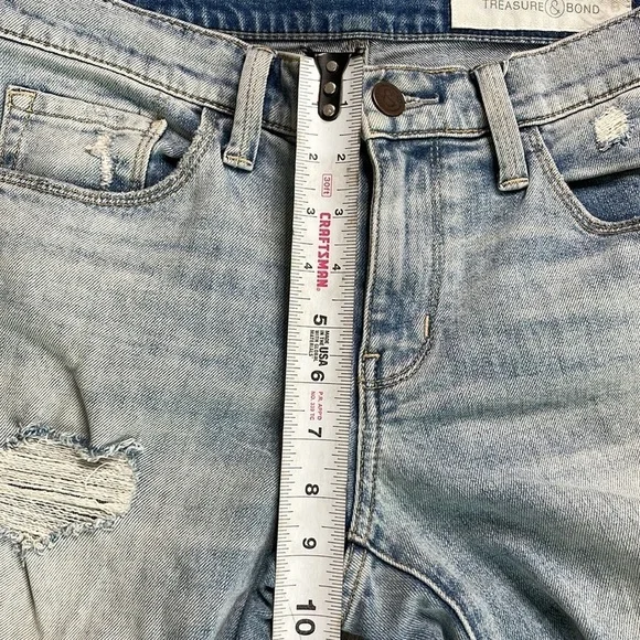 Treasure & Bond Women’s Distressed Mid Rise Skinny Boyfriend Ankle, size 27 - Picture 4 of 13